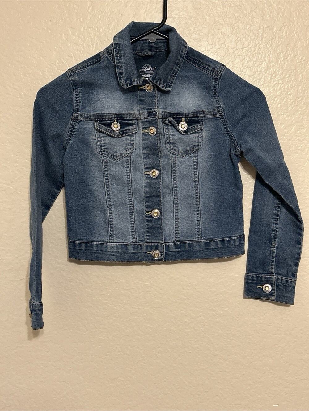 JORDACHE GIRLS VINTAGE DENIM JEAN JACKET MEDIUM 7/8